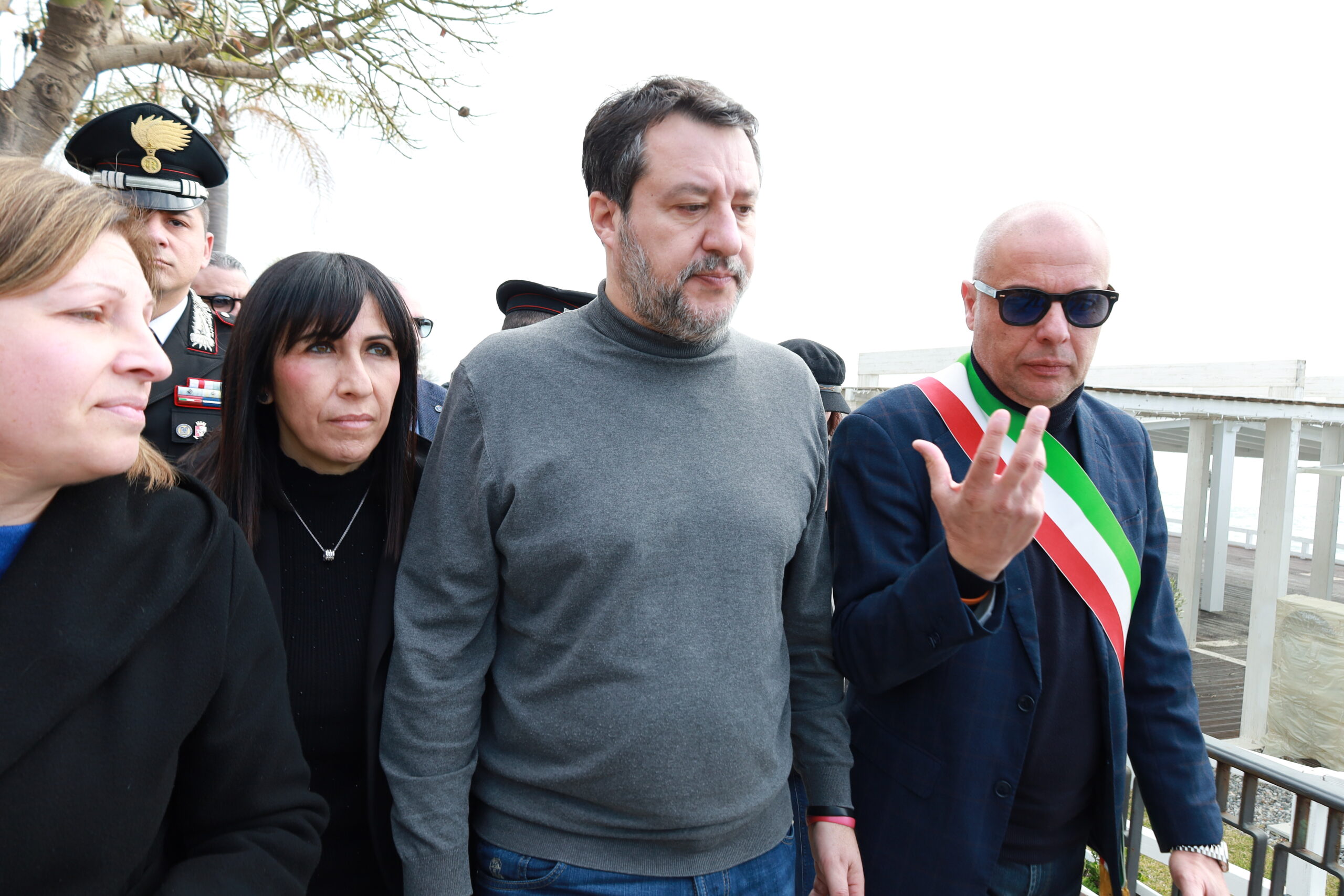 Visita di Salvini a Melito PS per i danni del ciclone Harry, le foto