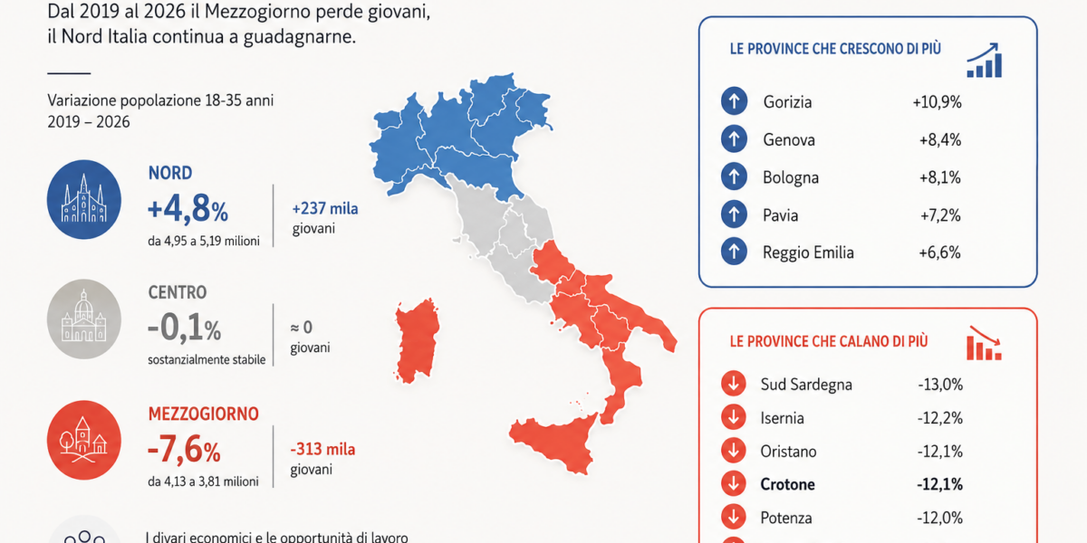 Giovani in fuga dal sud: Crotone e Reggio Calabria tra le province più colpite