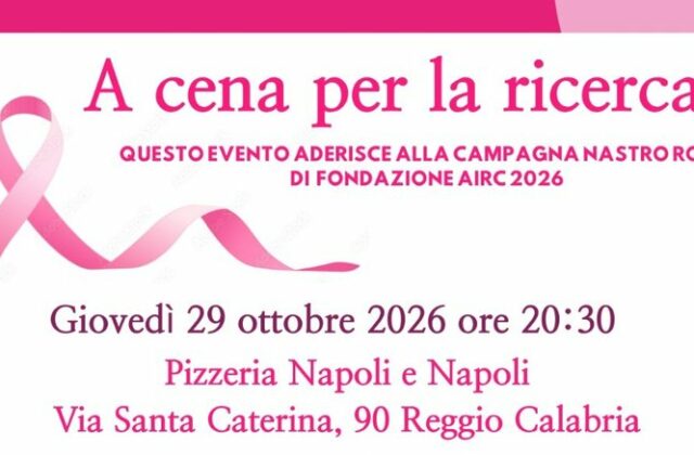Pizza solidarietà ricerca, ottobre rosa a Reggio Calabria